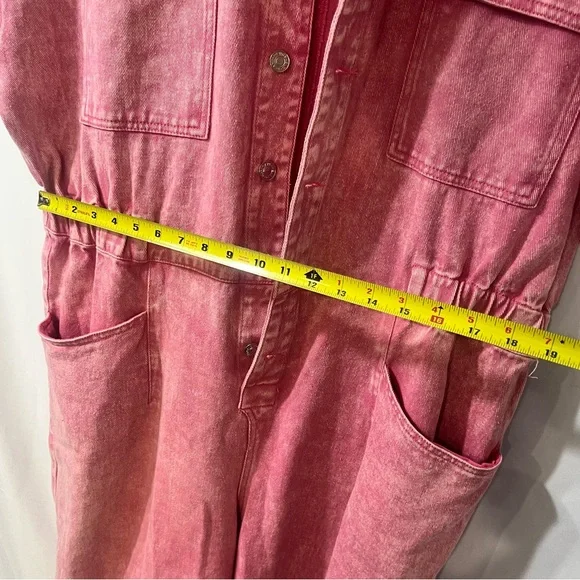 Pink Denim Jumpsuit - Picture 7 of 11